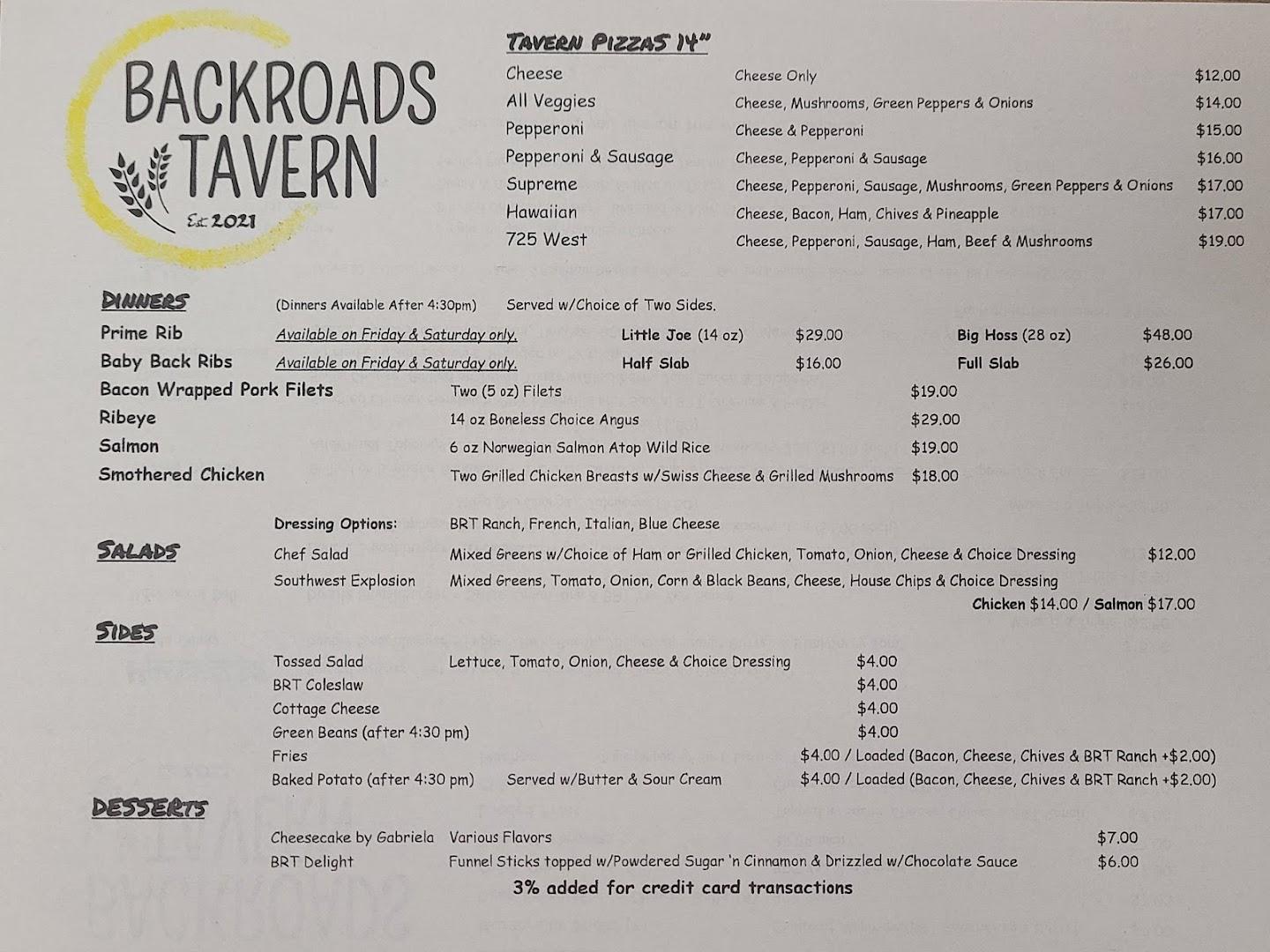 Backroads Tavern in Wolcottville